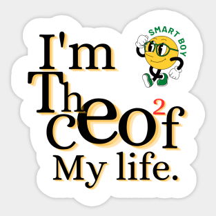 Life's CEO: White Tee Empowerment Sticker